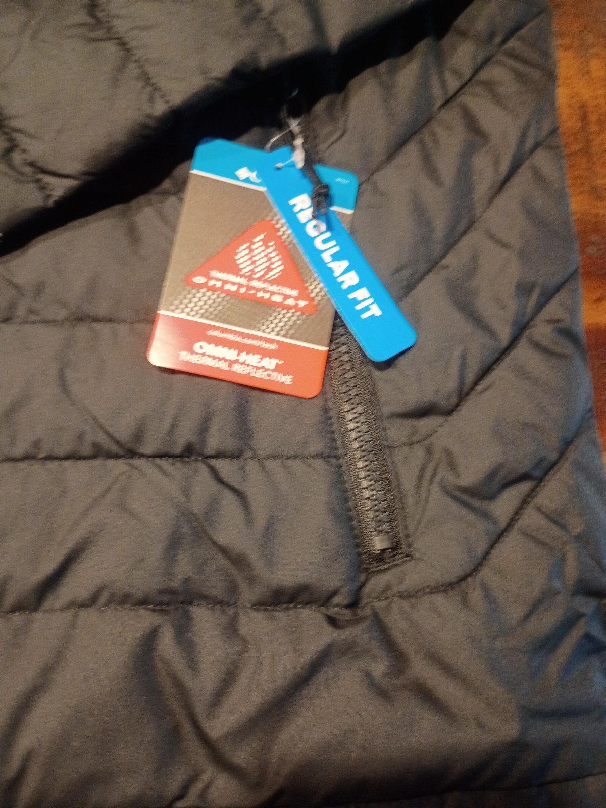 MENS Columbia White Out Omni Heat SILVER DOT Puffer Jacket Black Sz Large