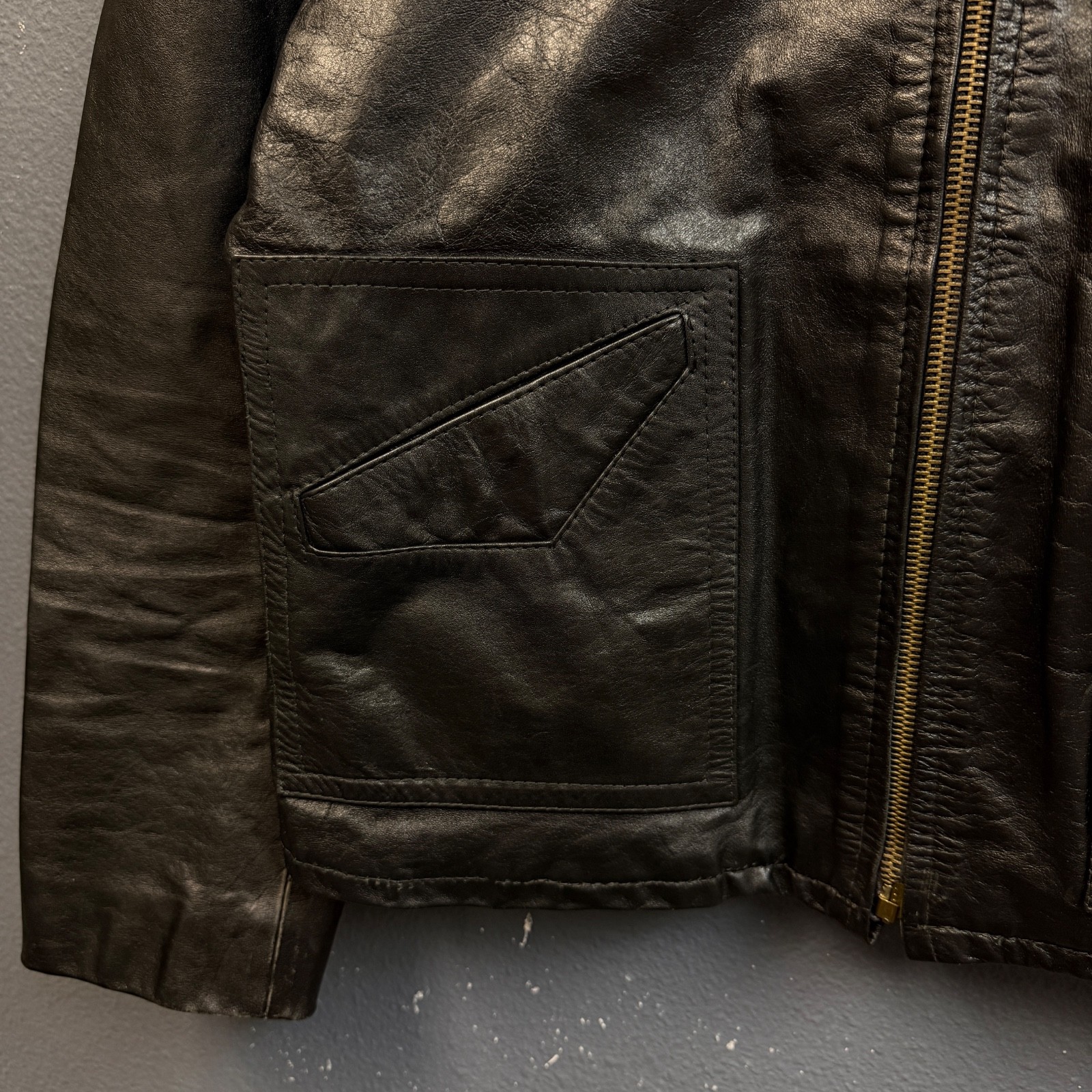 Black Genuine Leather Made in Argentine 42 men’s jacket biker vintage 80’s