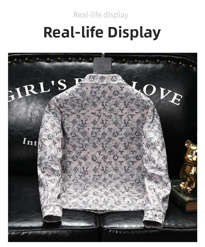 Luxury Men Denim Jacket Fashion Loose Casual Trendy High Street Retro Jean Coat