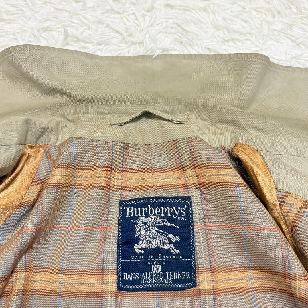 Burberrys Vintage 1 Piece Sleeve Balmacaan Coat Nova Check Khaki XL England