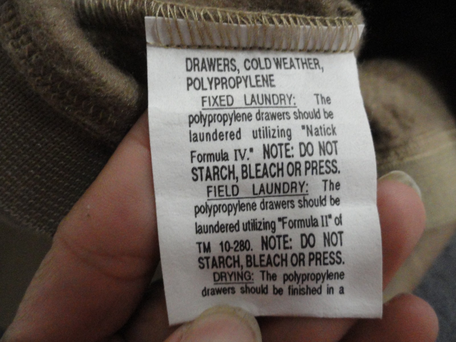 NEW Thermals Cold Weather Polypro Brown Polypropylene PANTS BOTTOMS ALL SZES