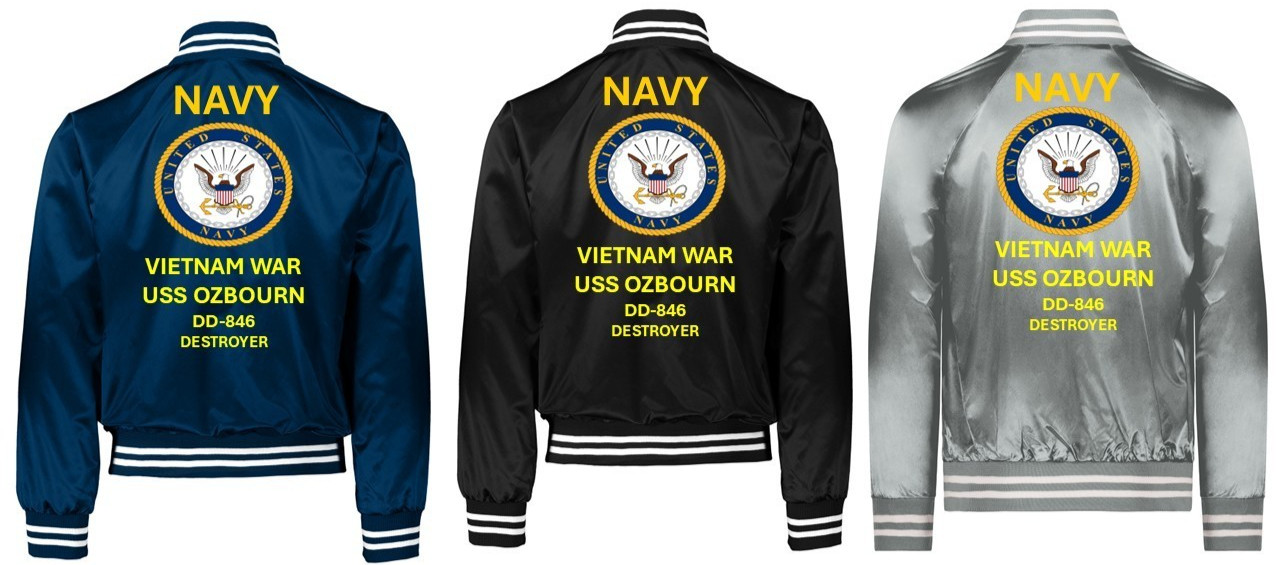 VIETNAM*USS MCCAFFERY DD-860 *SI*VINYL*SATIN JACKET*NAVY OFFICIAL LICENSE