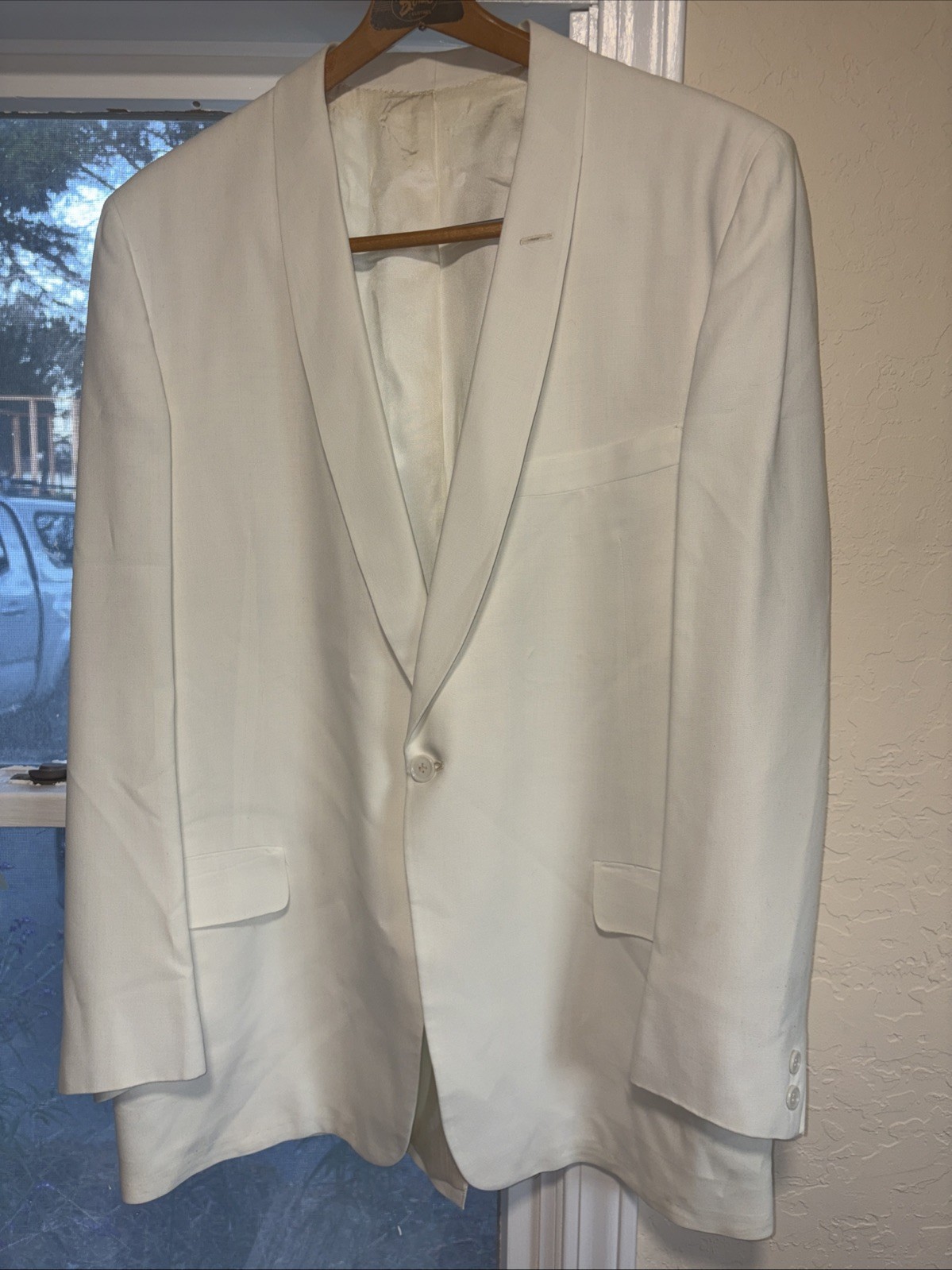 Vintage 1960s Irv Lewis Men’s White Dinner Smoking Jacket Size 42 Made In USA