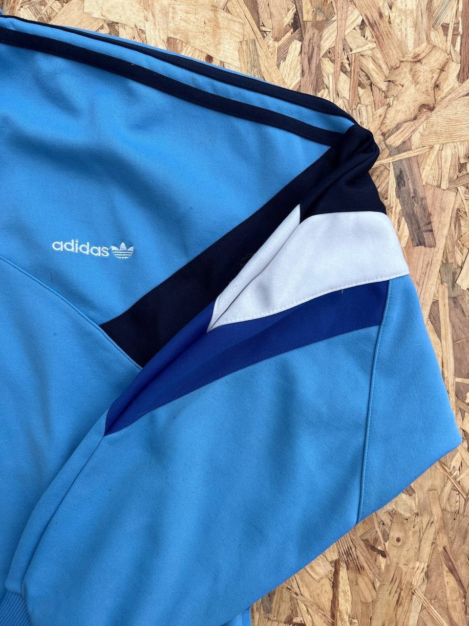 Vintage Adidas Trefoil Track Jacket Sky Blue 80s/90s (Made in Singapore) Size L