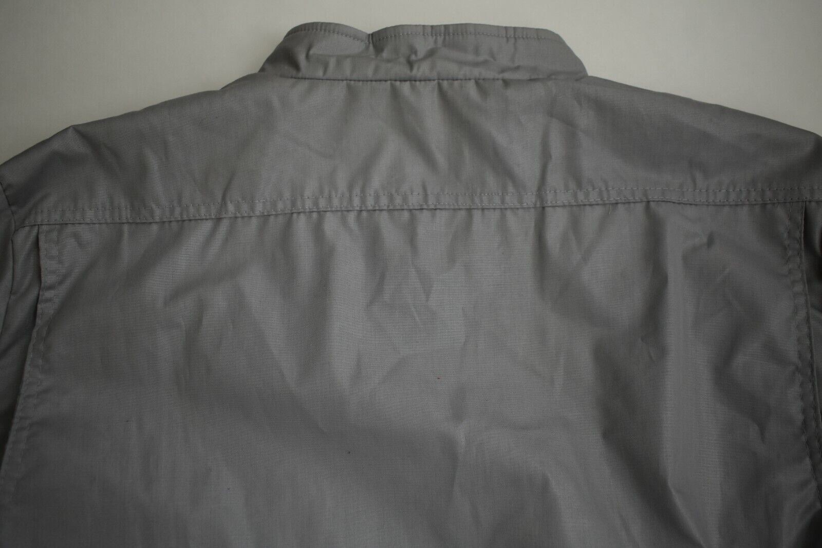 K Brand Mens Grey RTW Zip Front Cotton Jacket Mock Neck Stretch Hem & Cuffs Sz L