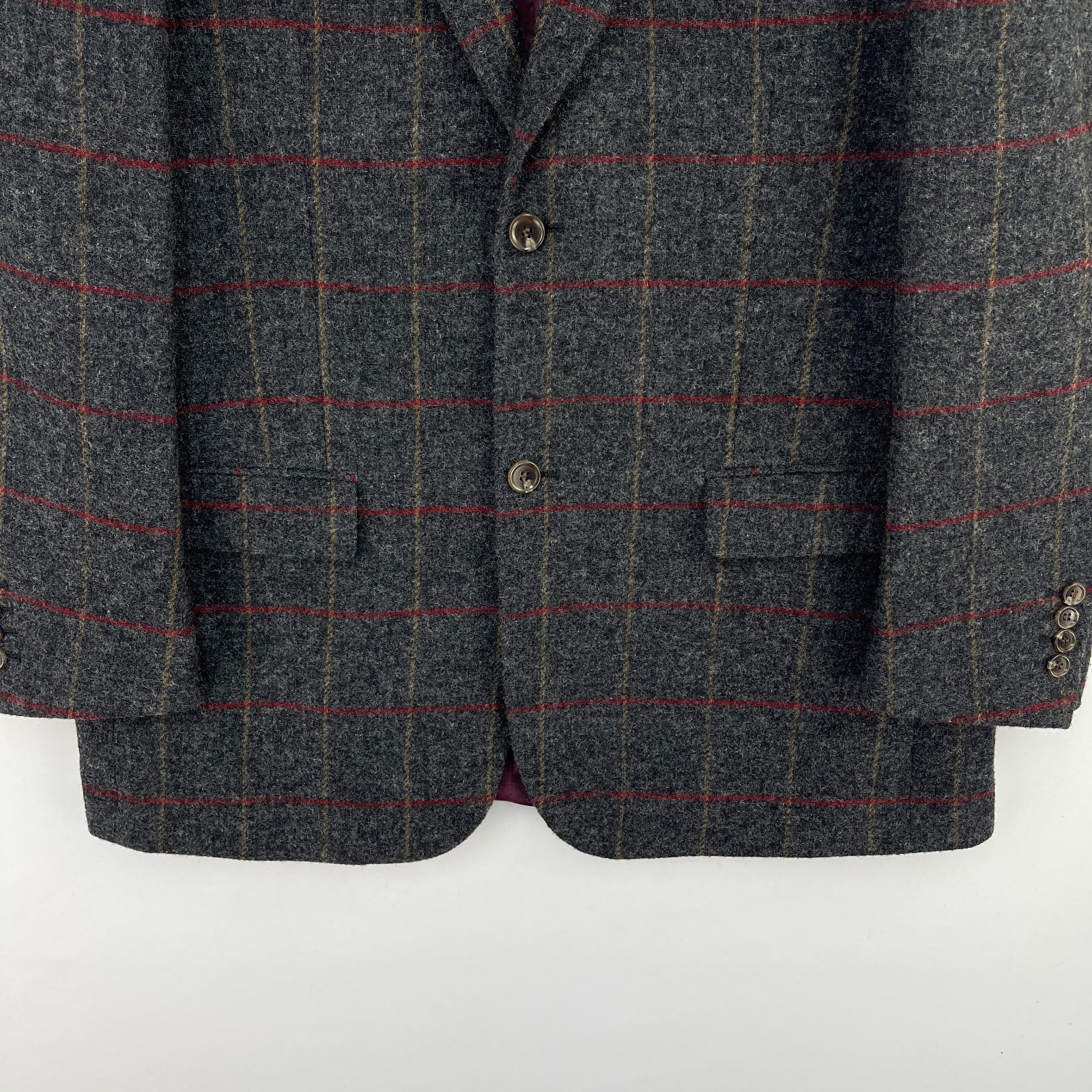 Samuel Windsor Blazer Mens 42R Grey Check Tweed Wool Country Sports Jacket Lined
