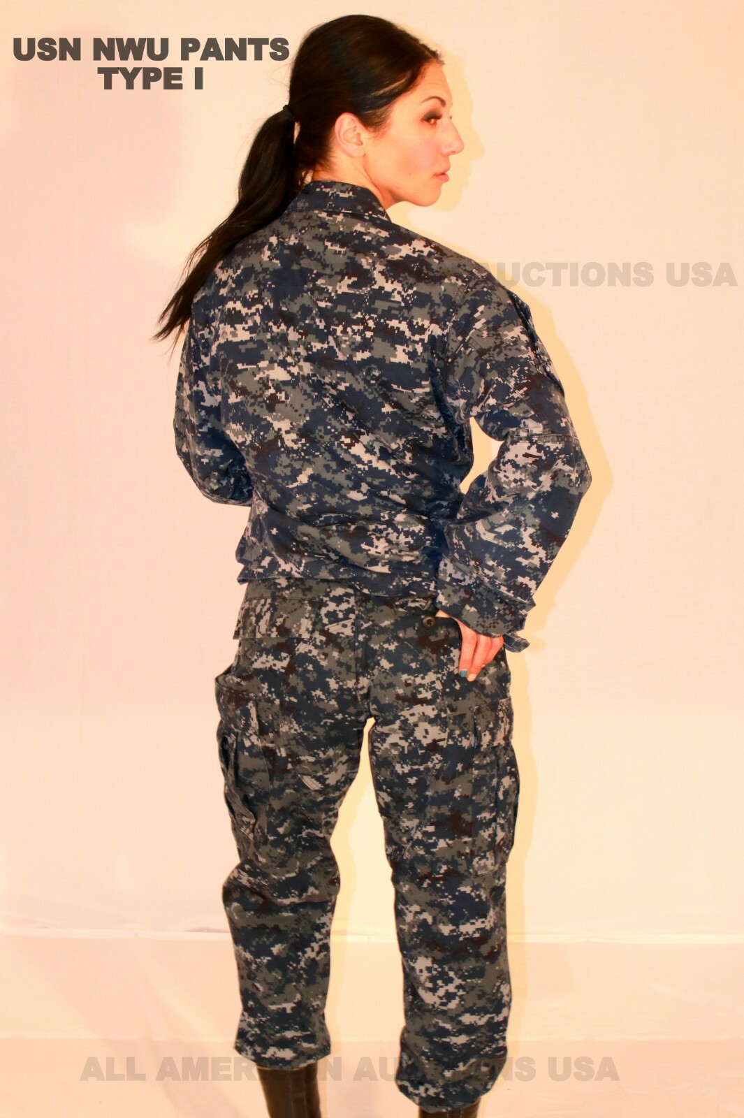 US NAVY NWU TYPE 1 BLUE DIGITAL CAMOUFLAGE BLUEBERRY UNIFORM PANTS TROUSERS