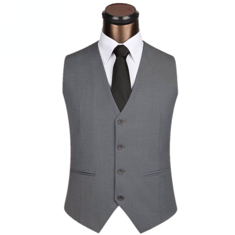 Men Suit Waistcoat Vest Gilet Single-Breasted Sleeveless Casual Formal Prom Work