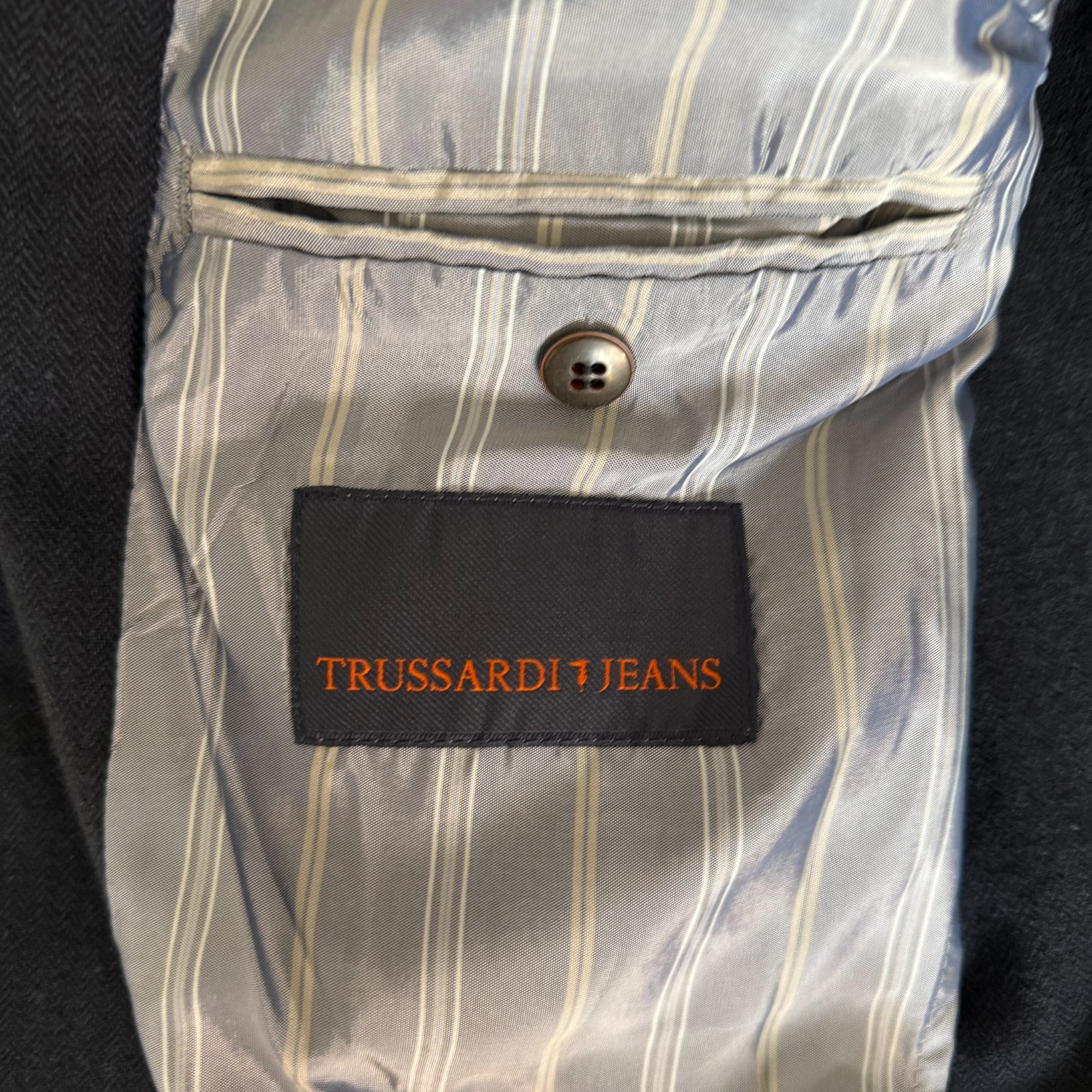Trussardi Jacket NEW with Tag Men 52 IT – L Dark Blue Lightweight Cotton