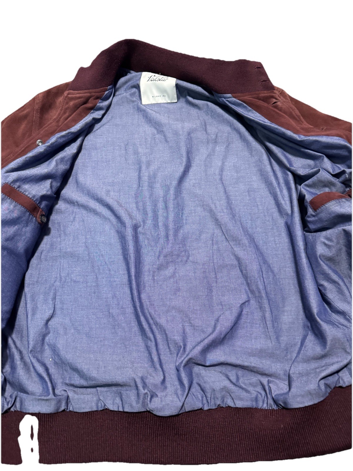Valstar Valstarino Burgundy Goat Suede Bomber Jacket Made in Italy IT 56 US XL