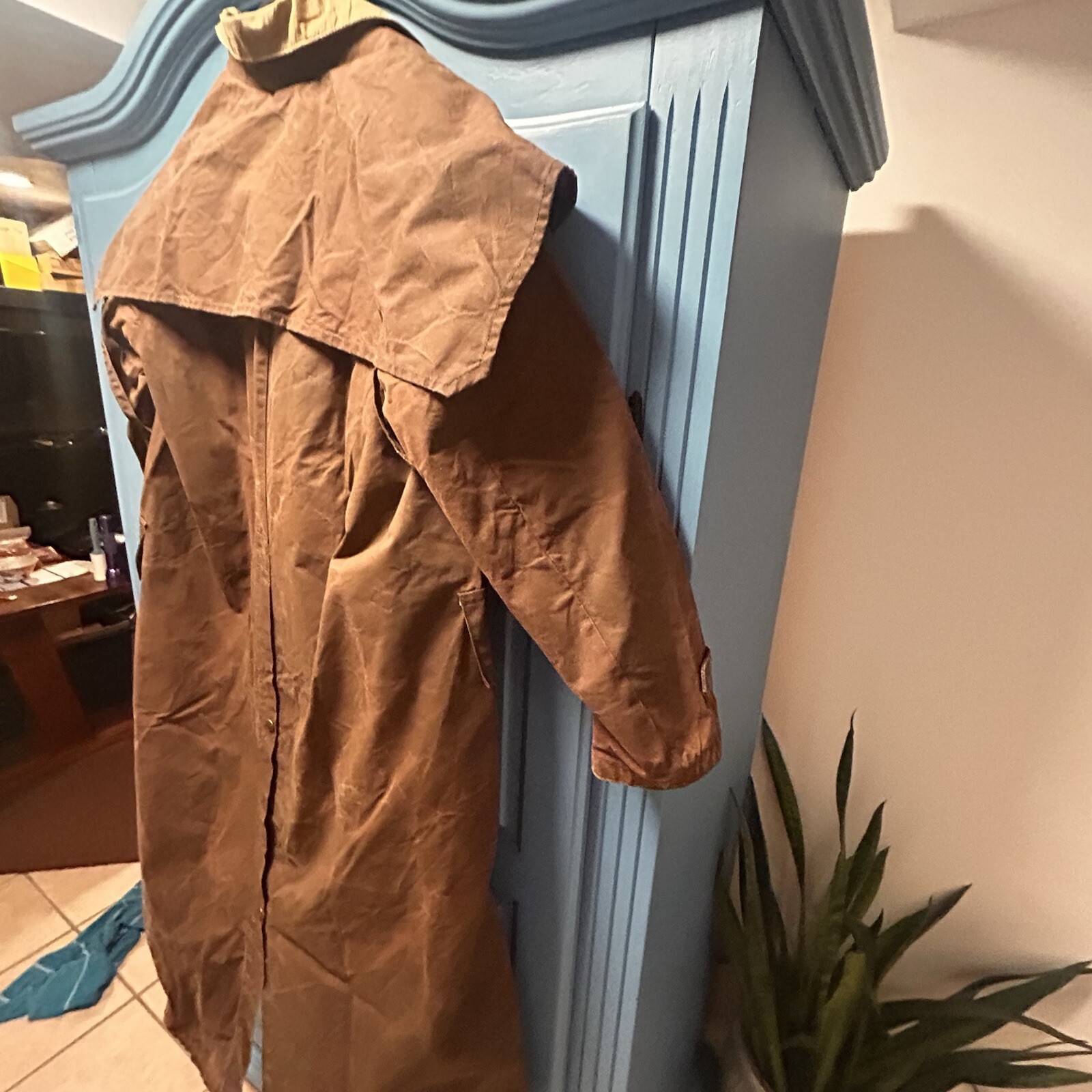 Claybourn Australia Brisbane Old Oilskin Riding Coat Cotton Lining Size 5 105CM