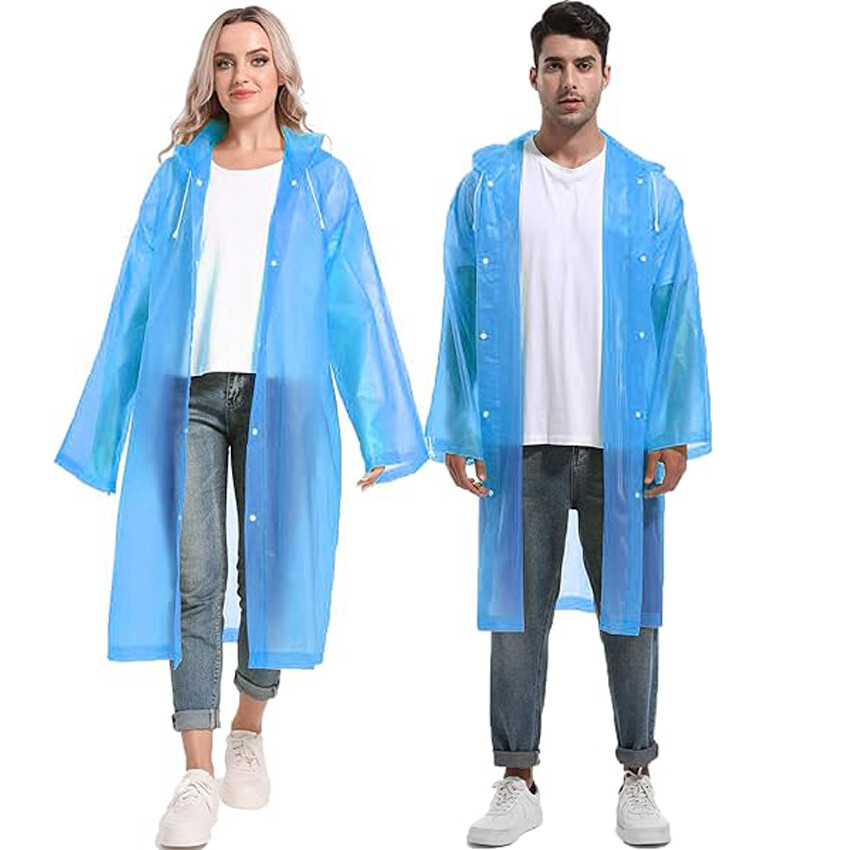 Raincoat Rain Coat Unisex Adult Waterproof Hooded Jacket Poncho Rainwear Camping
