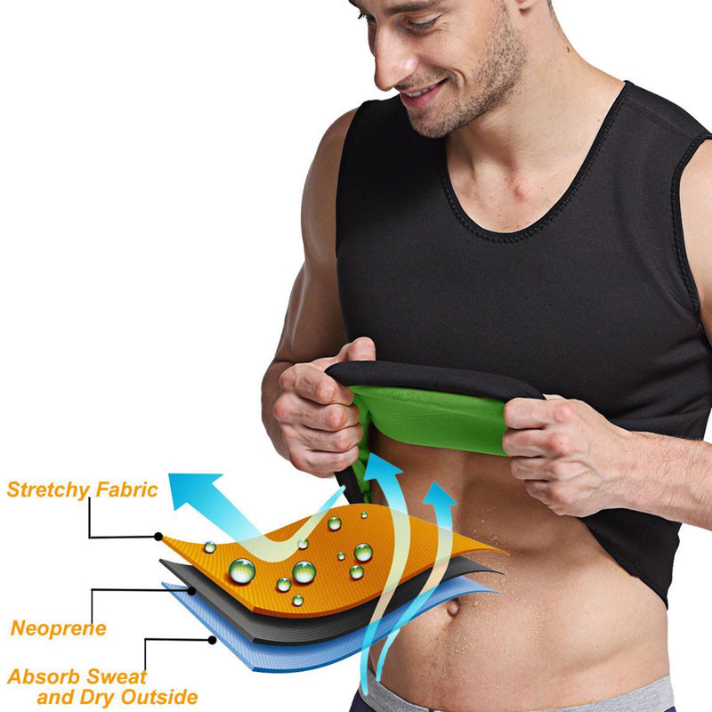 Men Neoprene Body Shaper Sweat Sauna Vest Fat Burner Waist Trainer Shapewear USA