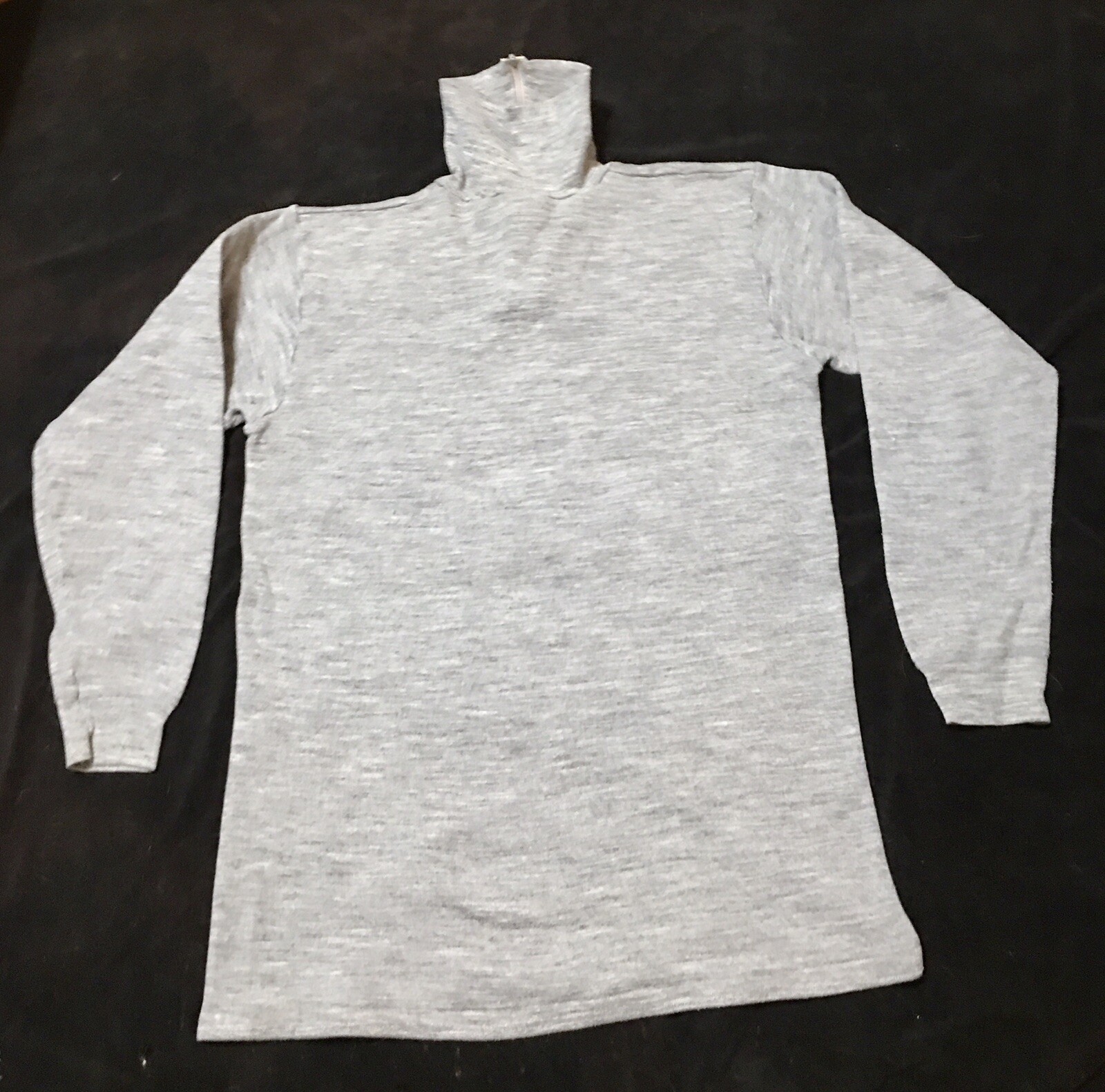 Vtg Wicker Meraklon Polypropylene Shirt Gray Zip Stand Up Collar Men’s Large USA