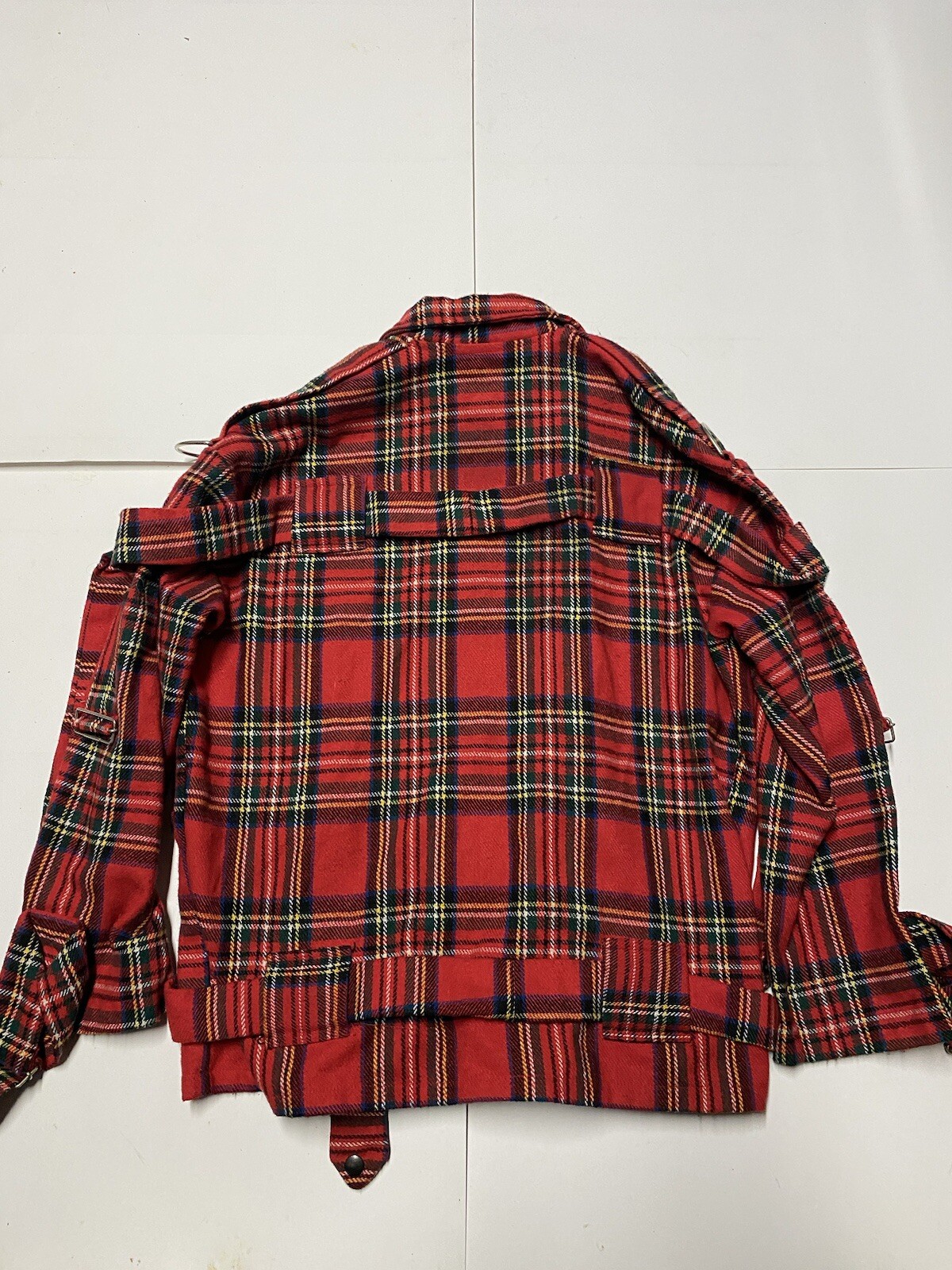 Vintage 80s Artificial Eye UK London Tartan Bondage Jacket Red Seditionaries M/L