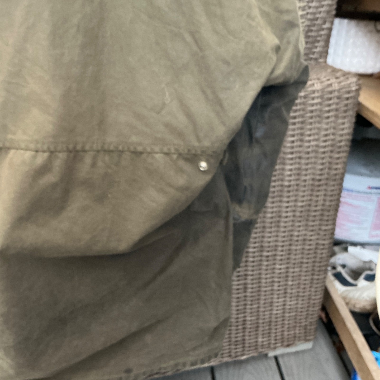 Filson 1438N All Season Rain Coat Men’s large Oil Finish Cover Cloth 6oz used