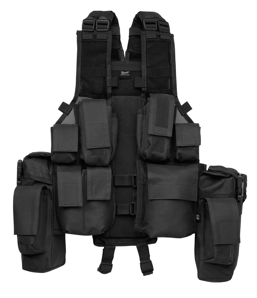 Brandit Tactical Vest, Adjustable Military Training Army Vest 13-Pockets 8006