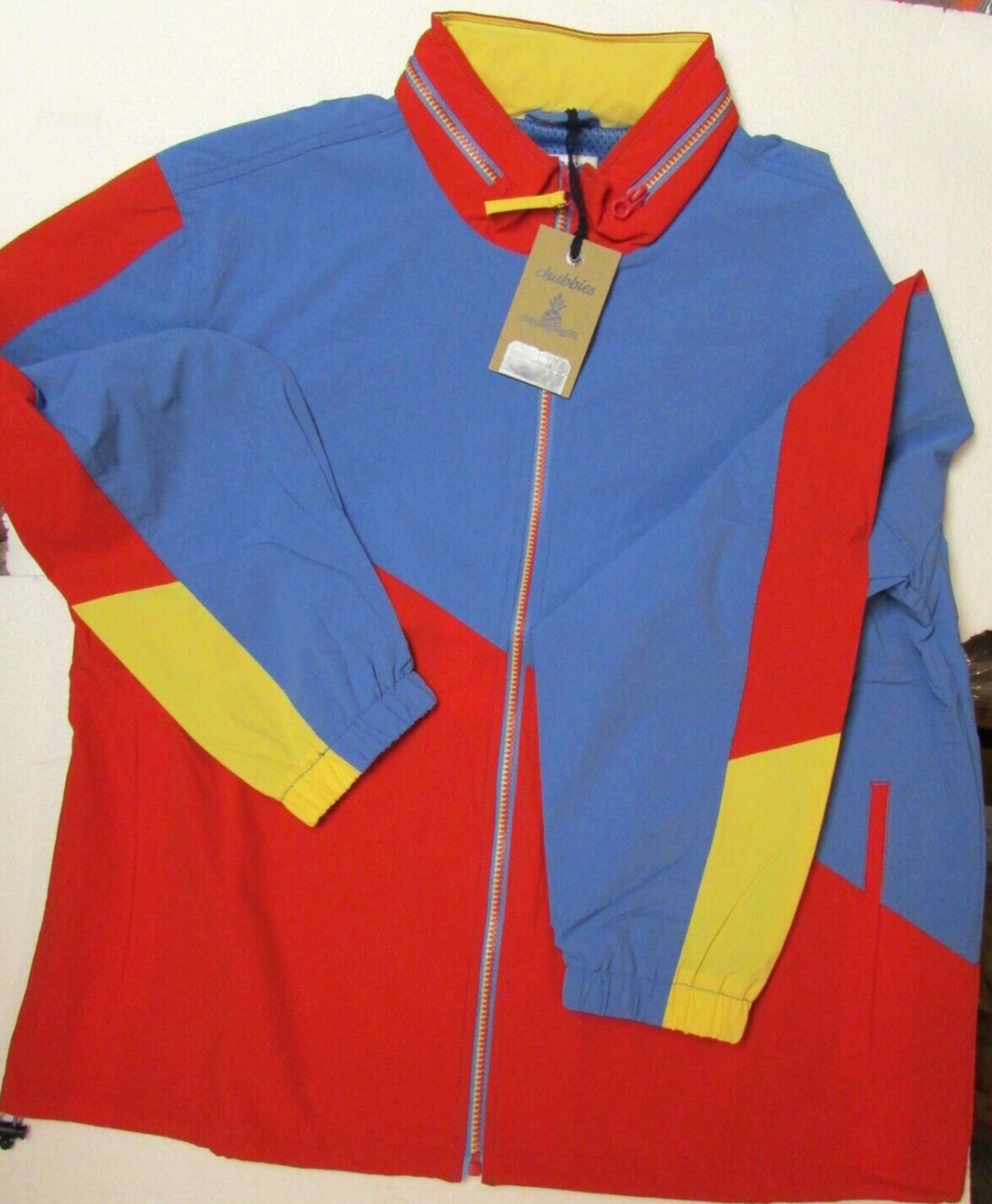 NEW Chubbies Men’s Spring Fall Windbreaker Multicolor Track Jacket 90s Look LGE