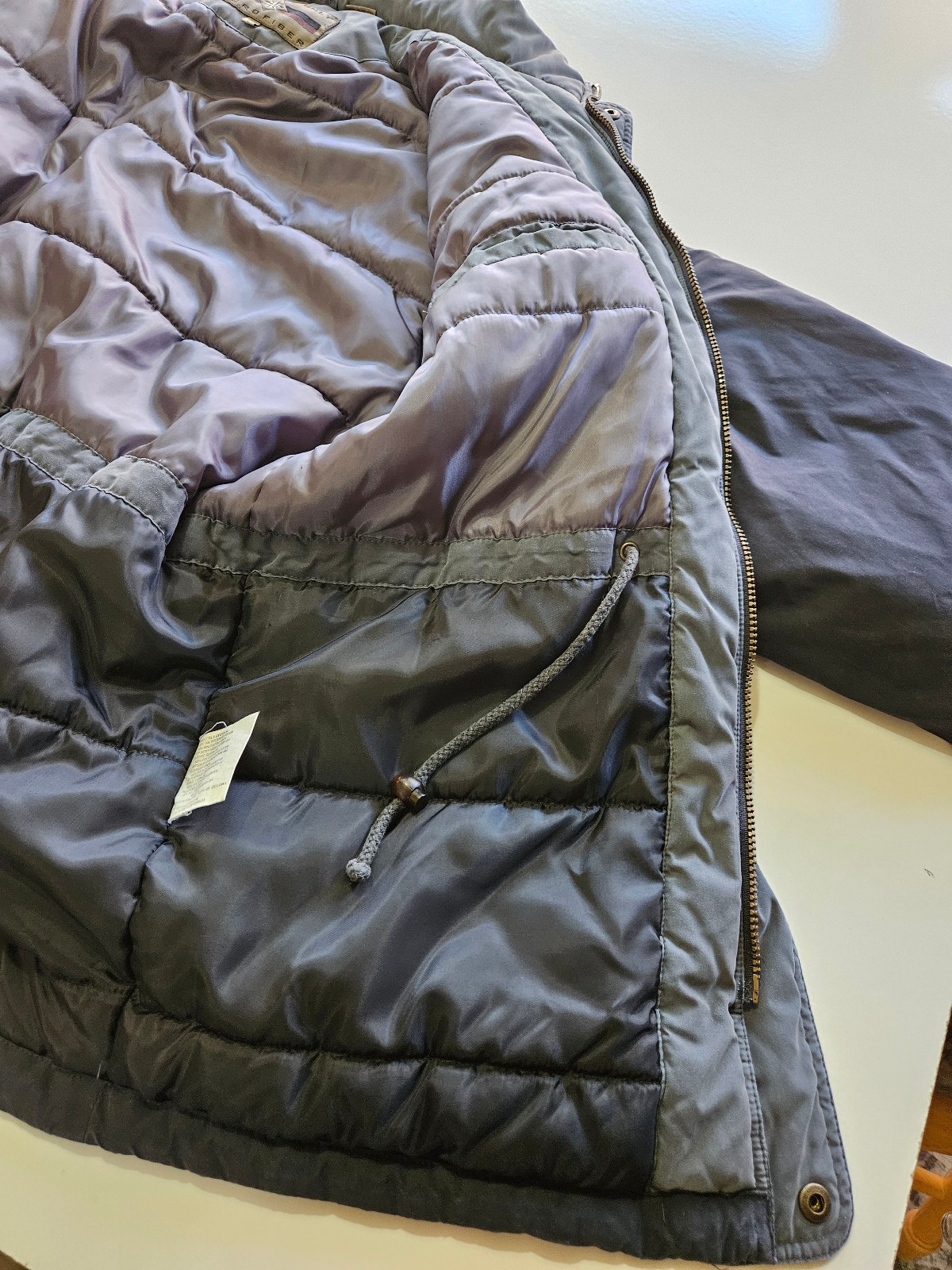 Members Only Microfiber Men Jacket Quilted Liner Drawstring Waist Navy Blue L