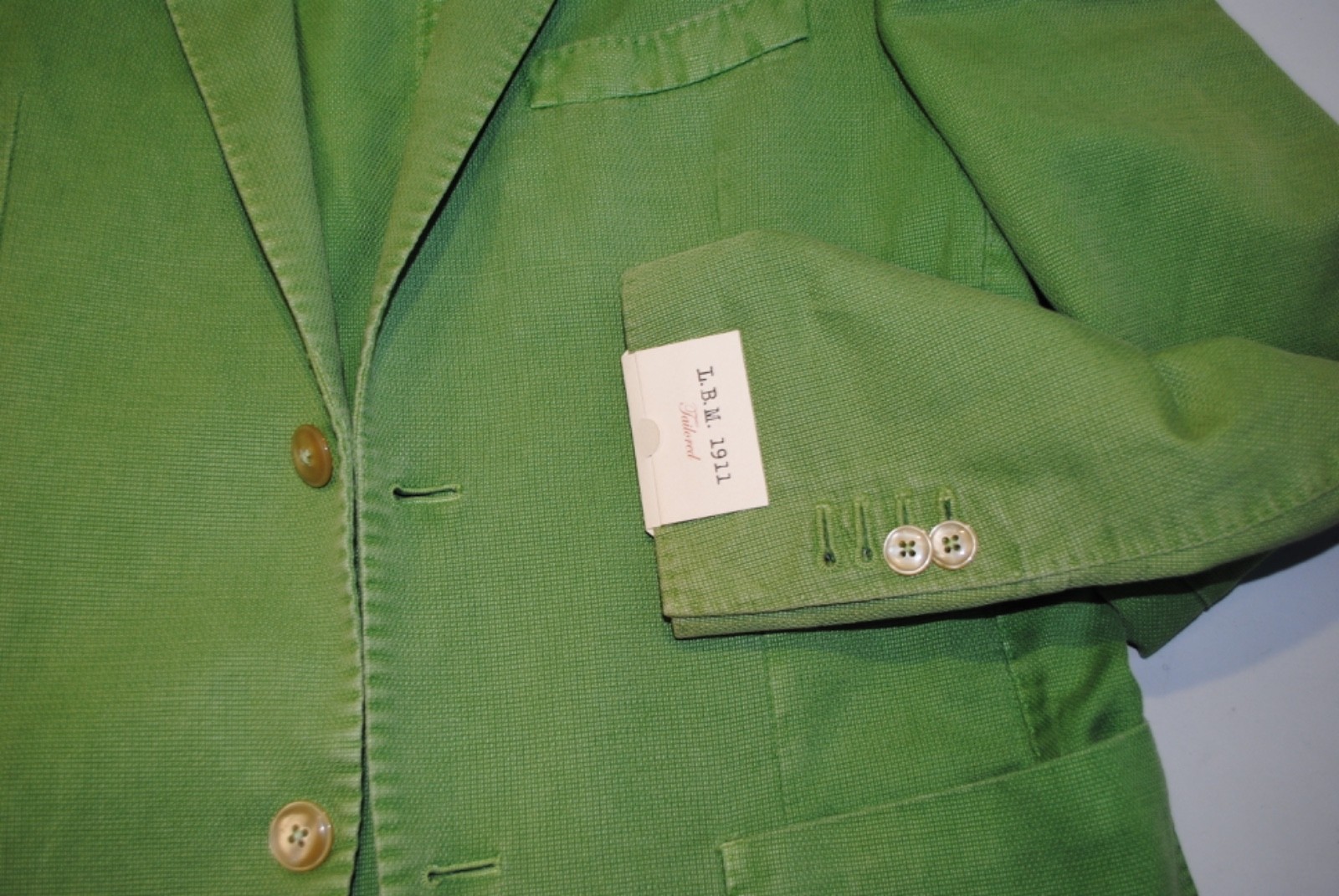 L.B.M. LUIGI BIANCHI MANTOVA JACKET SIZE 48 553.00 CART. GREEN COTTON