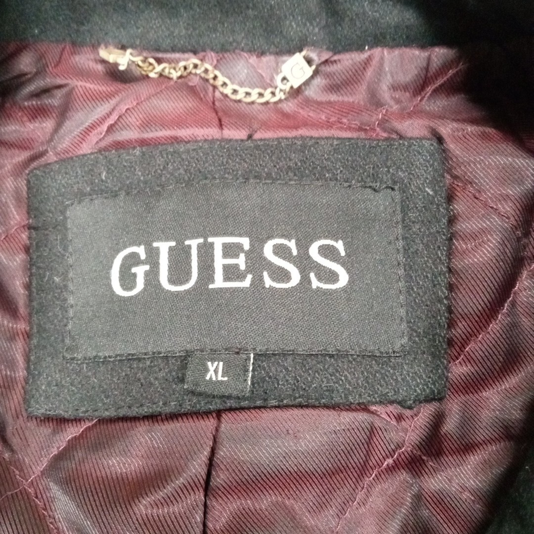 Guess Jacket Mens XL Black Wool Blend Coat Professional Business Career Banker