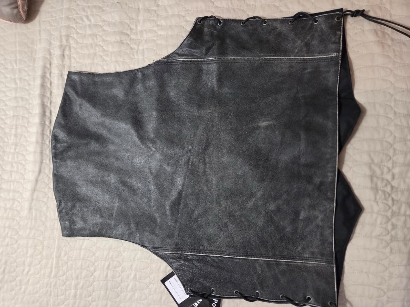 ARD CHAMPS™ Men’s Grey Genuine Leather 10 Pockets Motorcycle Biker Vest