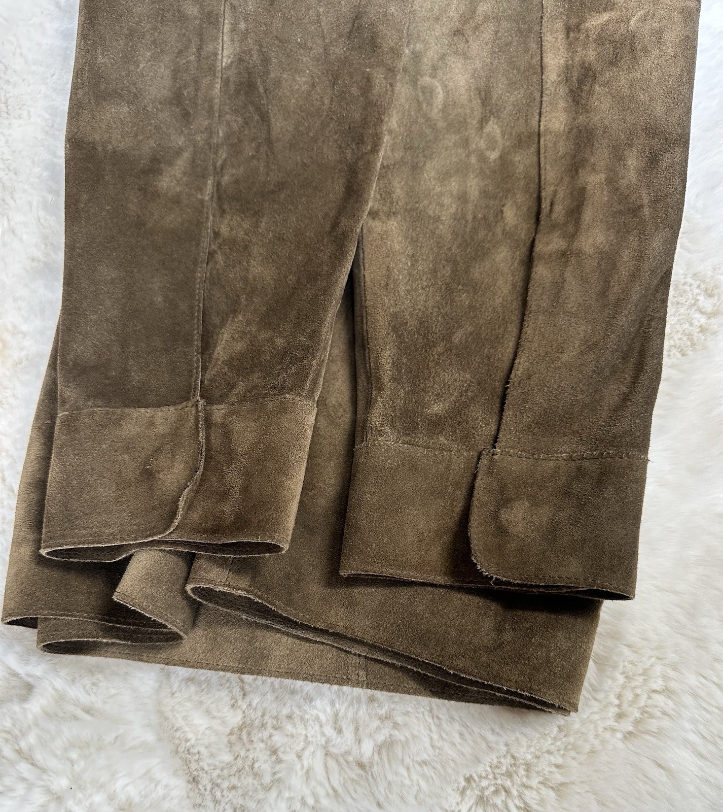 Andrew Marc mens suede leather jacket small olive brown