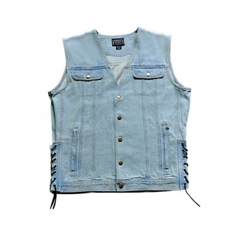 Blue-Jean-Denim-Motorcycle-Vest-Laces M, L, XL, 2XL, 3XL NWT Price drop!!