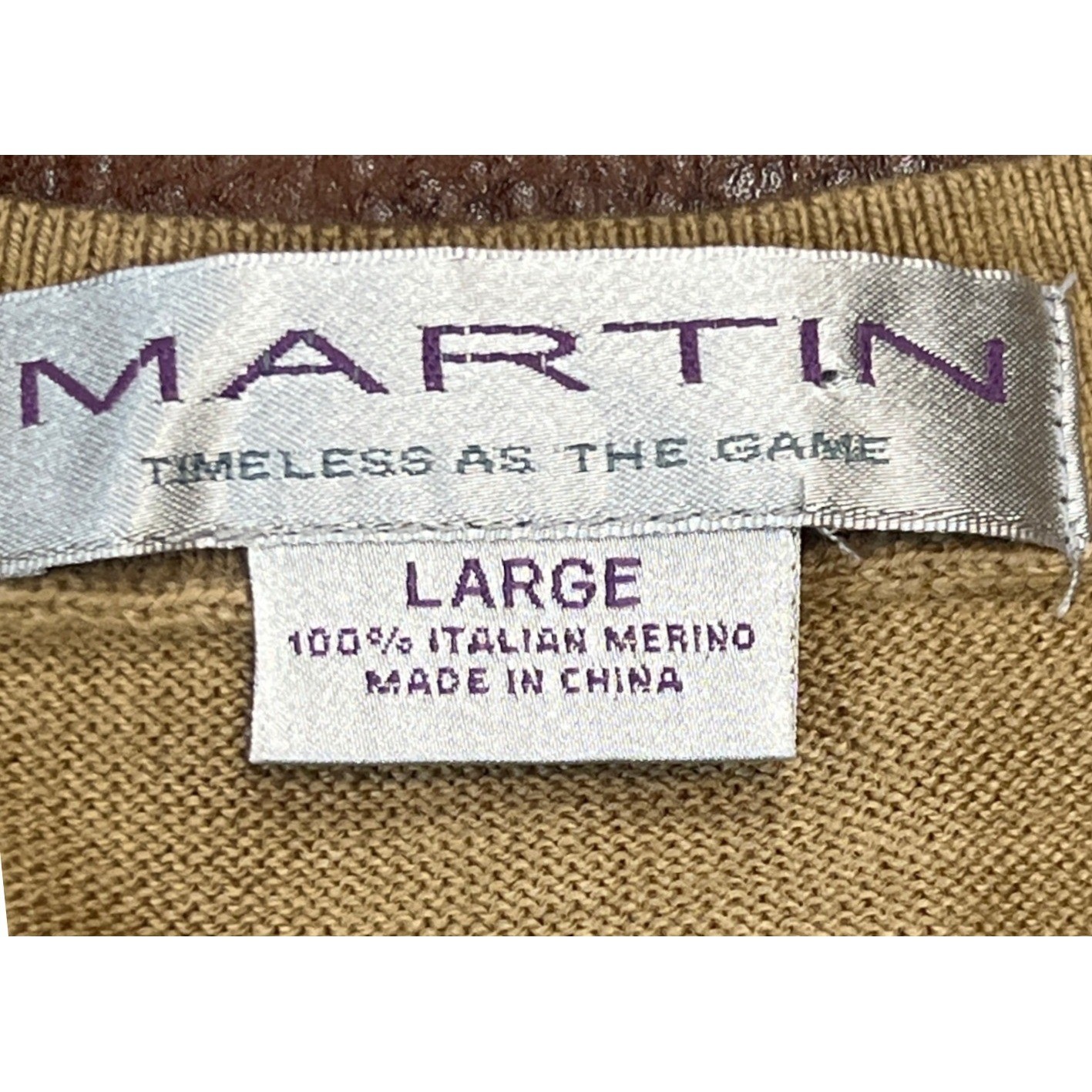 Martin Mens Tan Argyle V Neck Sweater Vest 100% Italian Merino Large