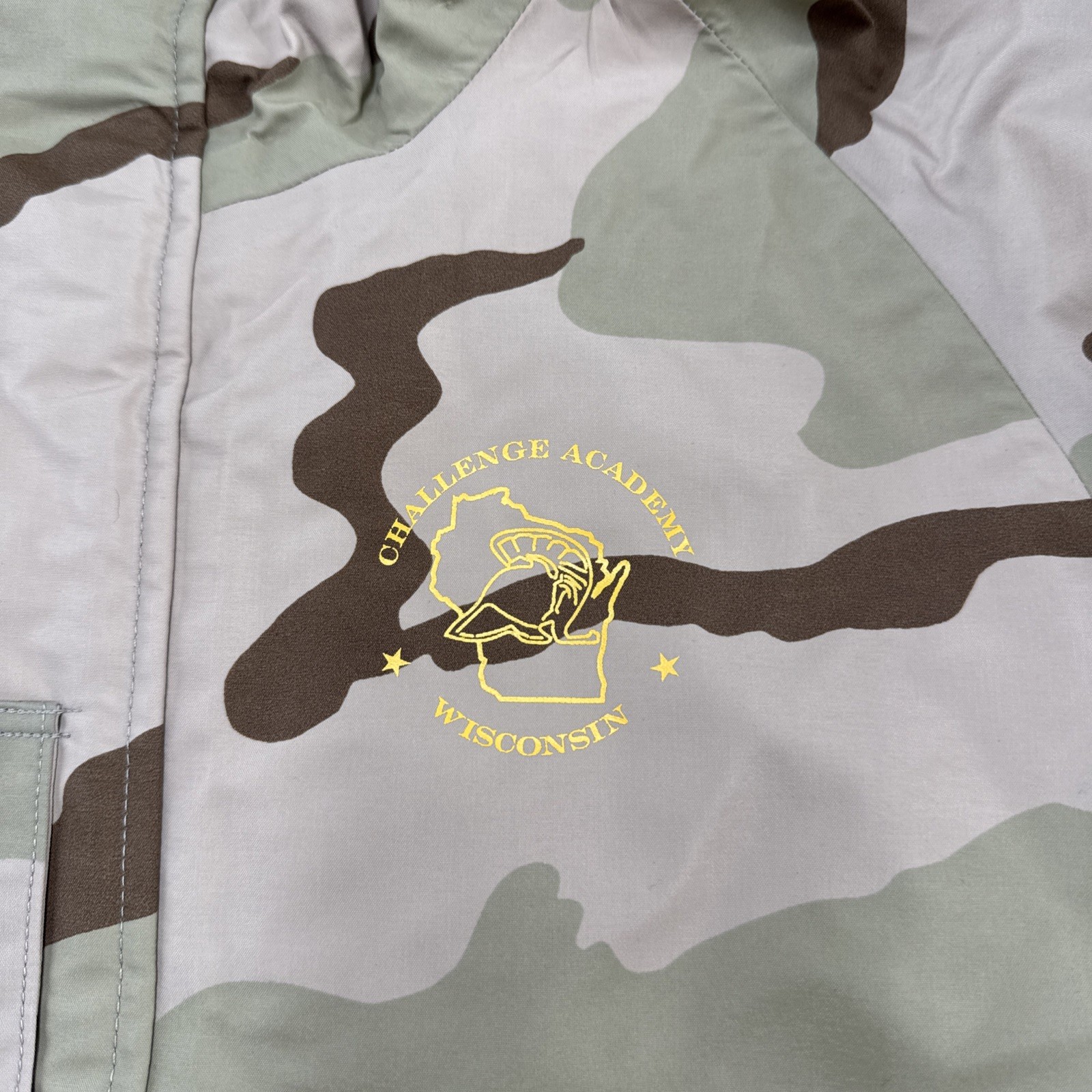 US Military Jacket Mens Desert Cold Weather Parka XL Long NEW WI Challenge Logo
