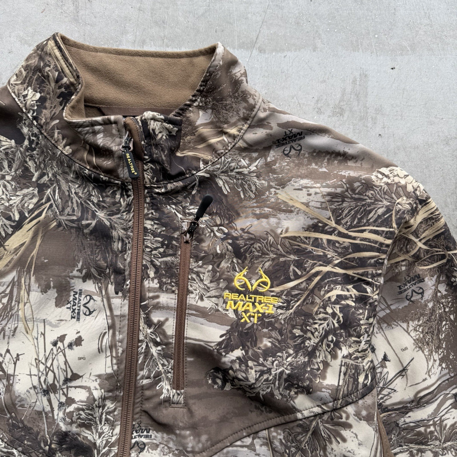 RealTree Max 1 XT Camo Fleece Mens XL Jacket Zip Outdoor Hunting Scent Factor