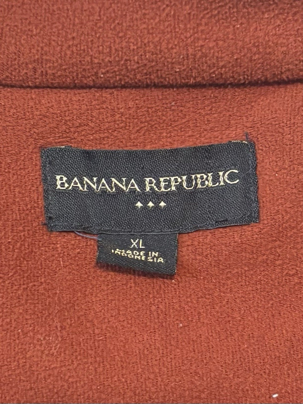 Banana Republic Men’s XL Red Fleece Jacket Full Zip Mock Neck Polyester