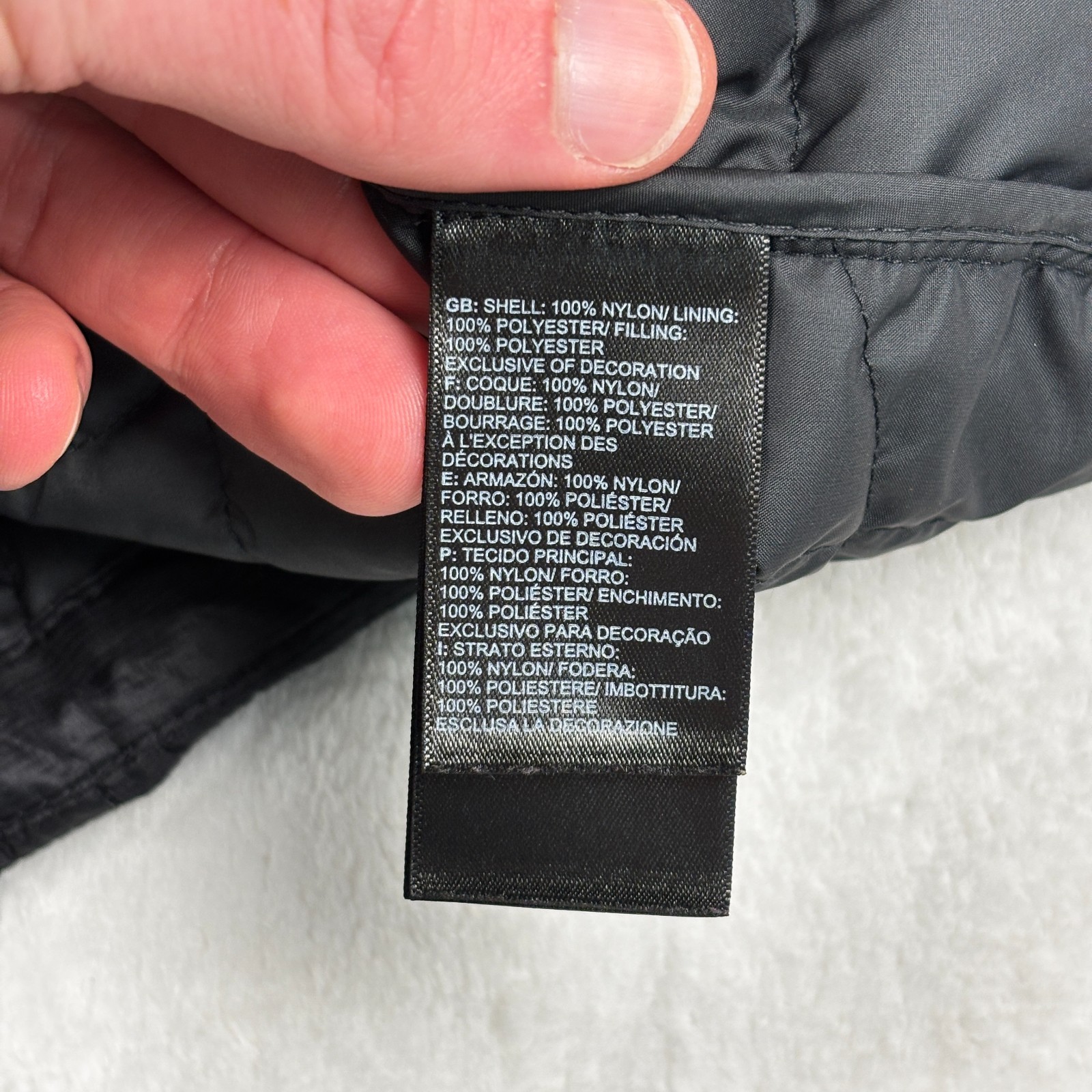 North Face Thermoball Eco Puffer Jacket Mens M Black Liner Full Zip Quilted