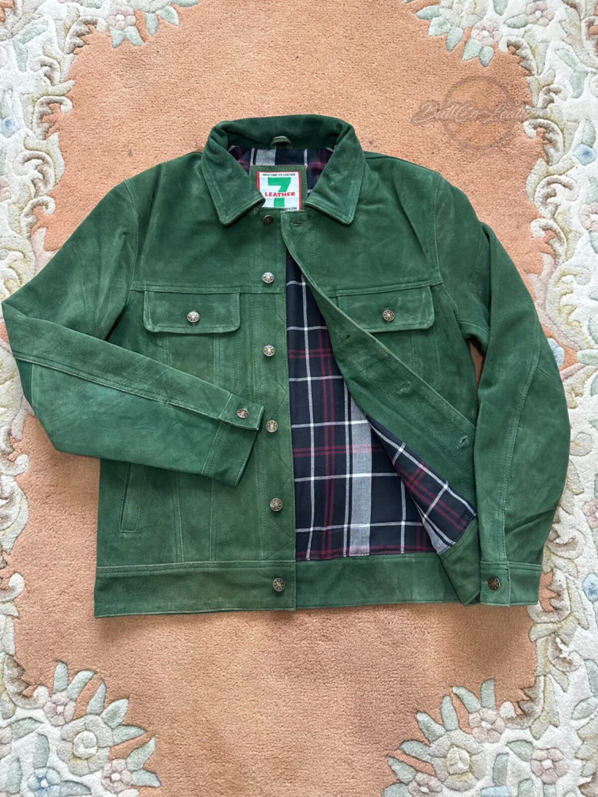 Mens Real Suede Leather Trucker Shirt Classic Motorcycle Bomber Jacket UK Seller