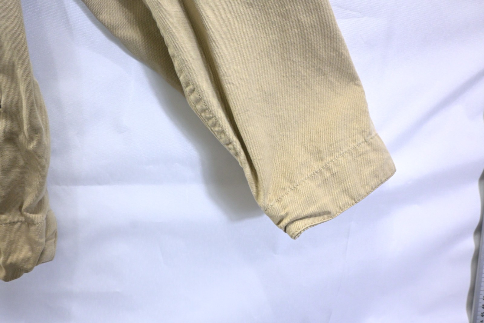 VTG Aeropostale Hooded Army Jacket Mens L Tan Full Zip Lightweight 100% Cotton