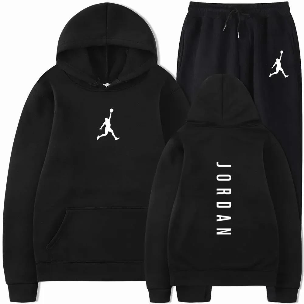 Men’s Hoodie and Jogger Pants Set Outdoor Casual Two-Piece Outfit