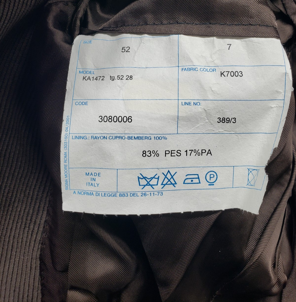 Krizia Uomo Men Blazer Jacket 52 Brown Herringbone Single Breasted Classic Fit