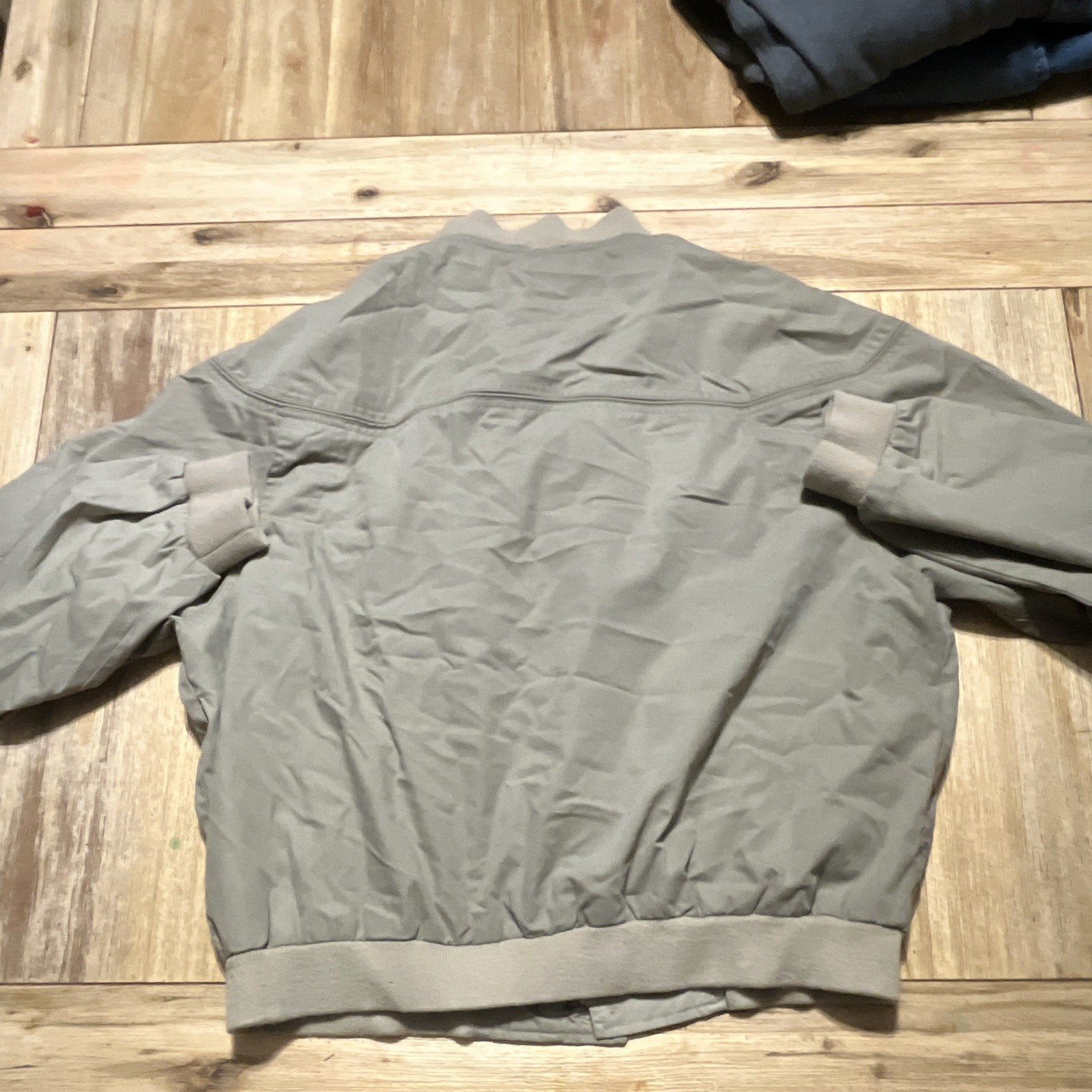 Puritan Men’s Beige Bomber Jacket Full Zip Band Collar Regular Fit Size L