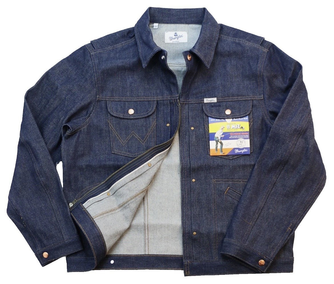 Wrangler Men’s Denim Jacket 11MJZ Cone Mills White Oak Selvedge Sanforized 14 oz