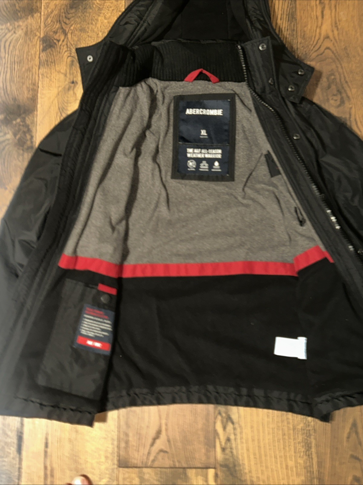 ABERCROMBIE & FITCH ALL-SEASON WEATHER WARRIOR JACKET COAT Black MENS SIZE XL
