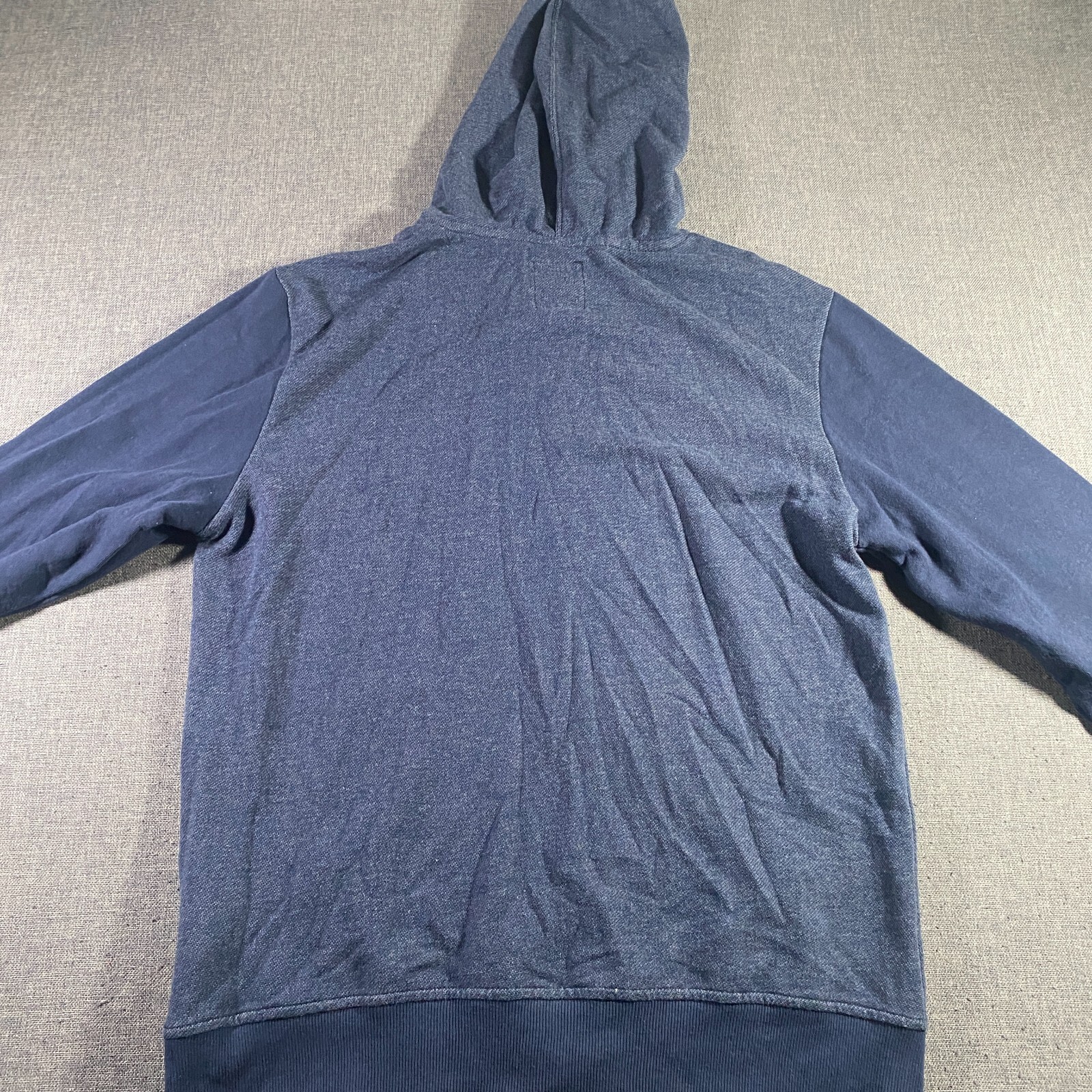 Guess Jacket Mens Large Blue Full Zip Lightweight Hoodie Stretch Knit