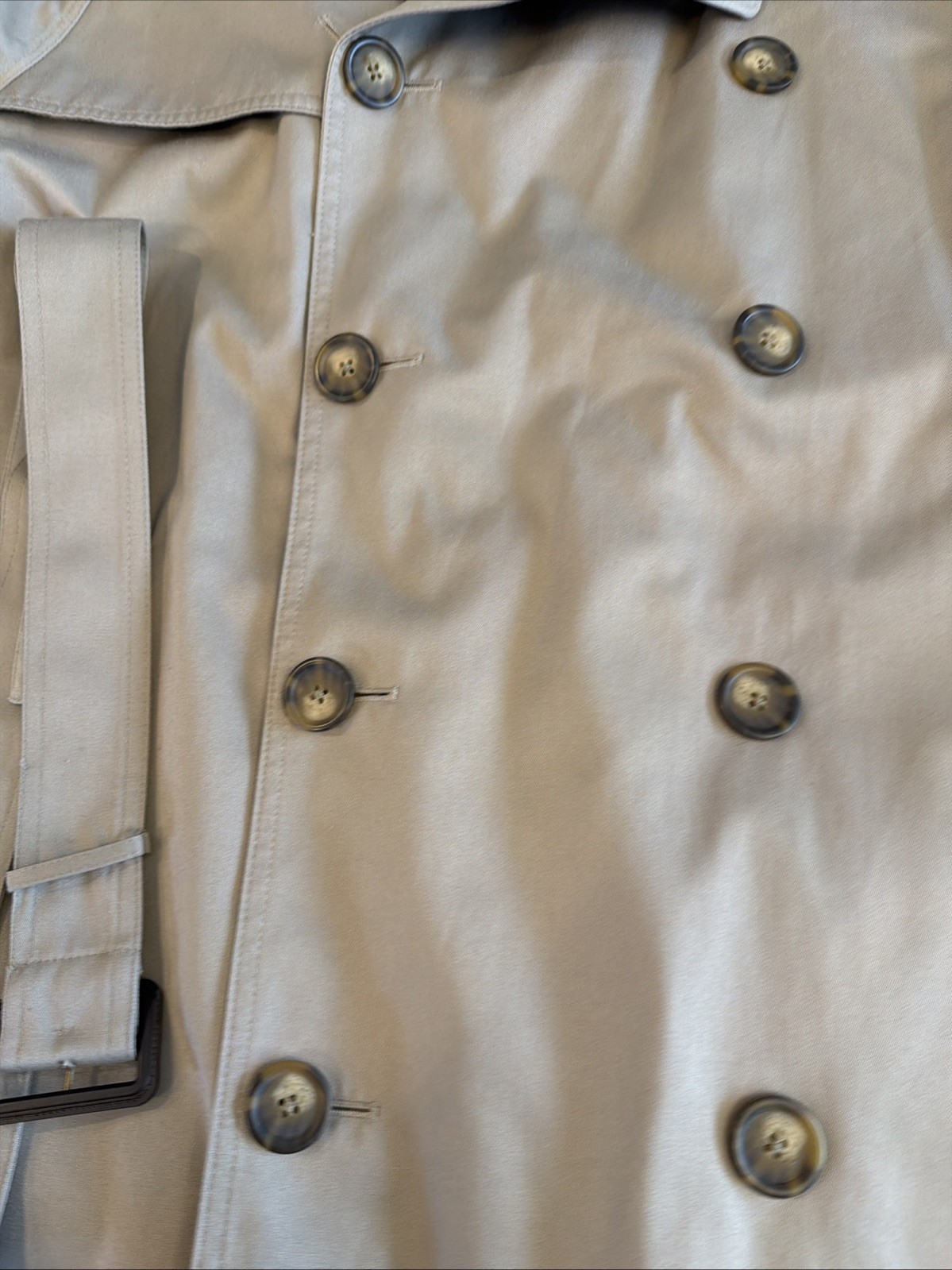 Lauren Ralph Lauren Trench Coat 48R Tan Belted Mens XL Double Breasted