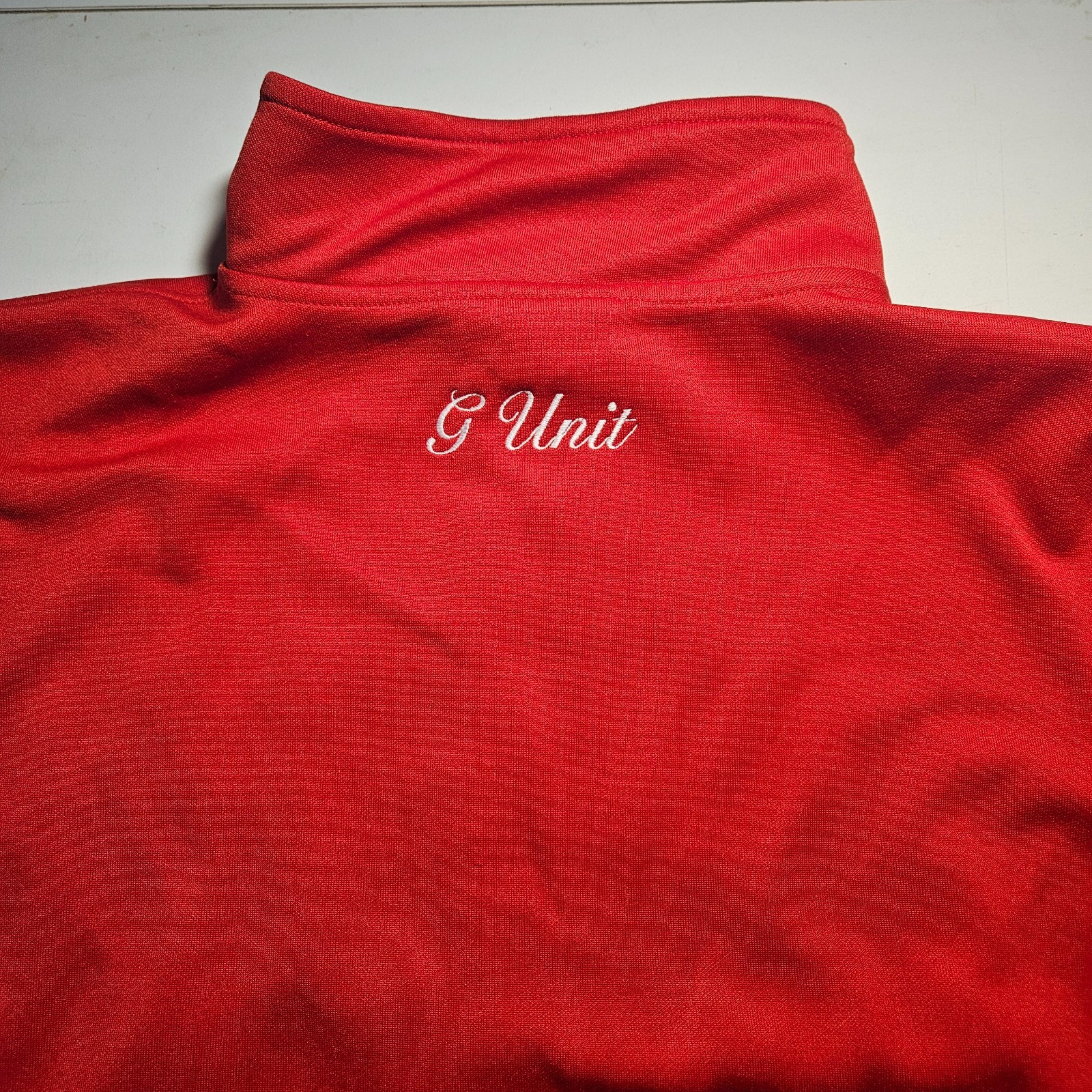 Vintage Red White G Unit Heavyweight Embroidered Full Zip Jacket 2XL Nice
