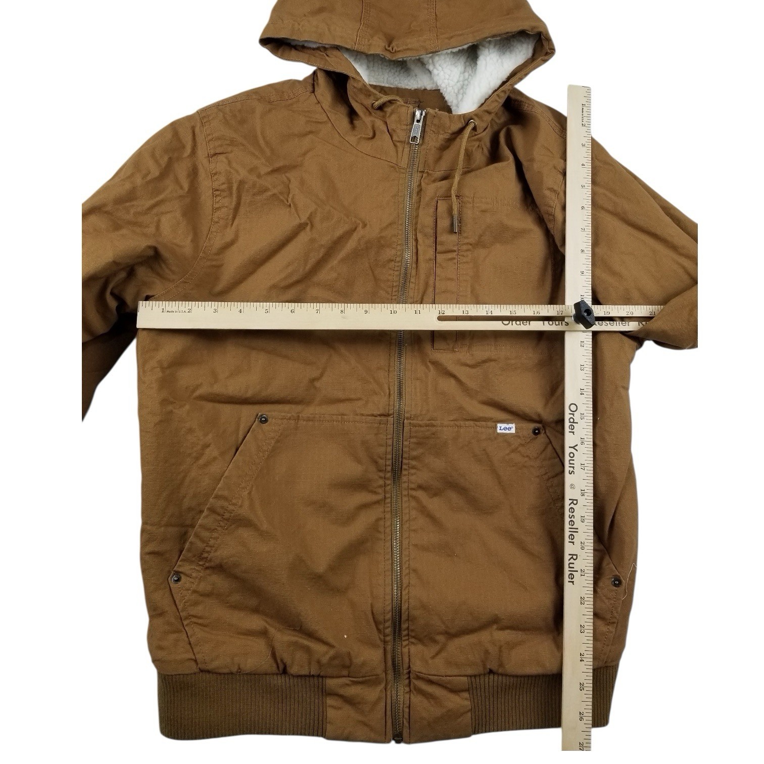 Lee Workwear Men’s Drawstring Hood Sherpa Lined Bomber Jacket Medium No tags
