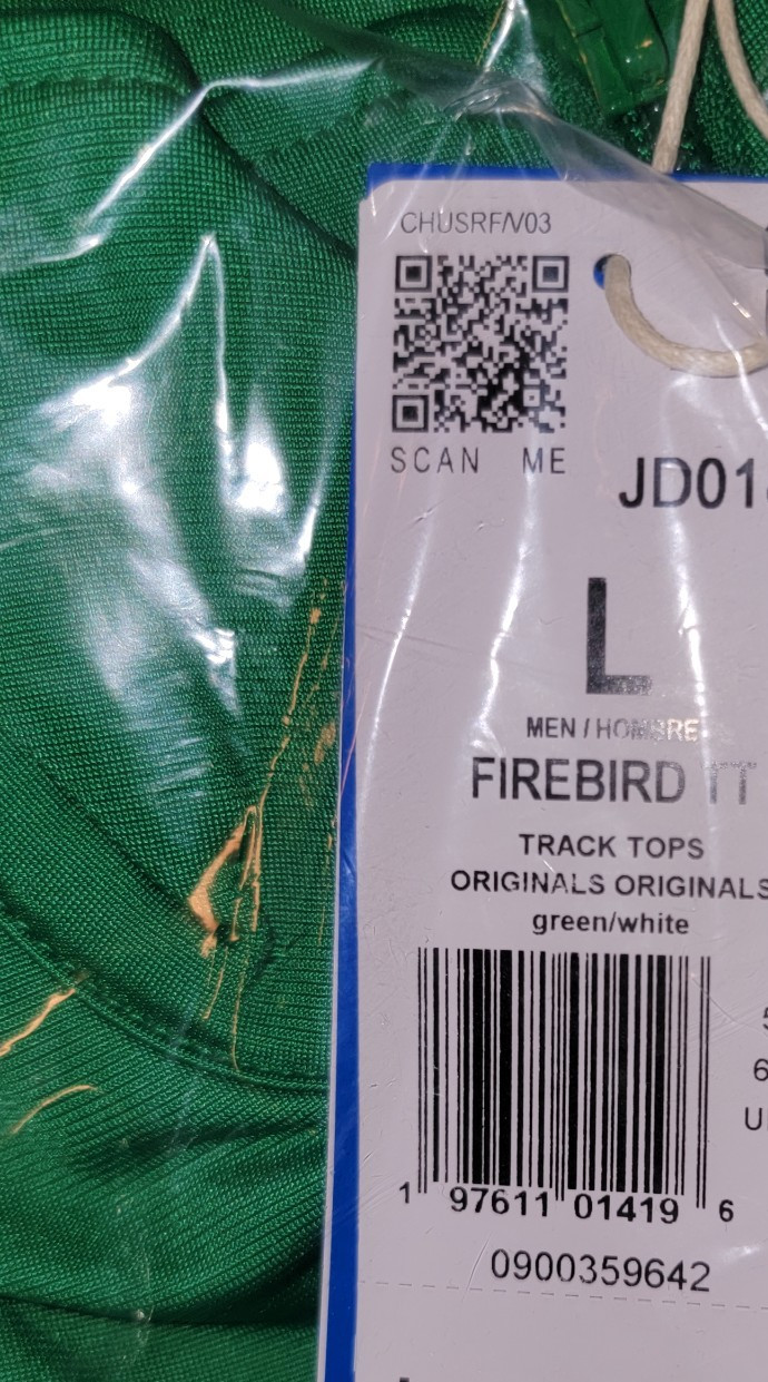 NEW MEN’S ADIDAS ORIGINALS FIREBIRD TREFOIL TRACK JACKET ~SIZE LARGE #JD01 SALE