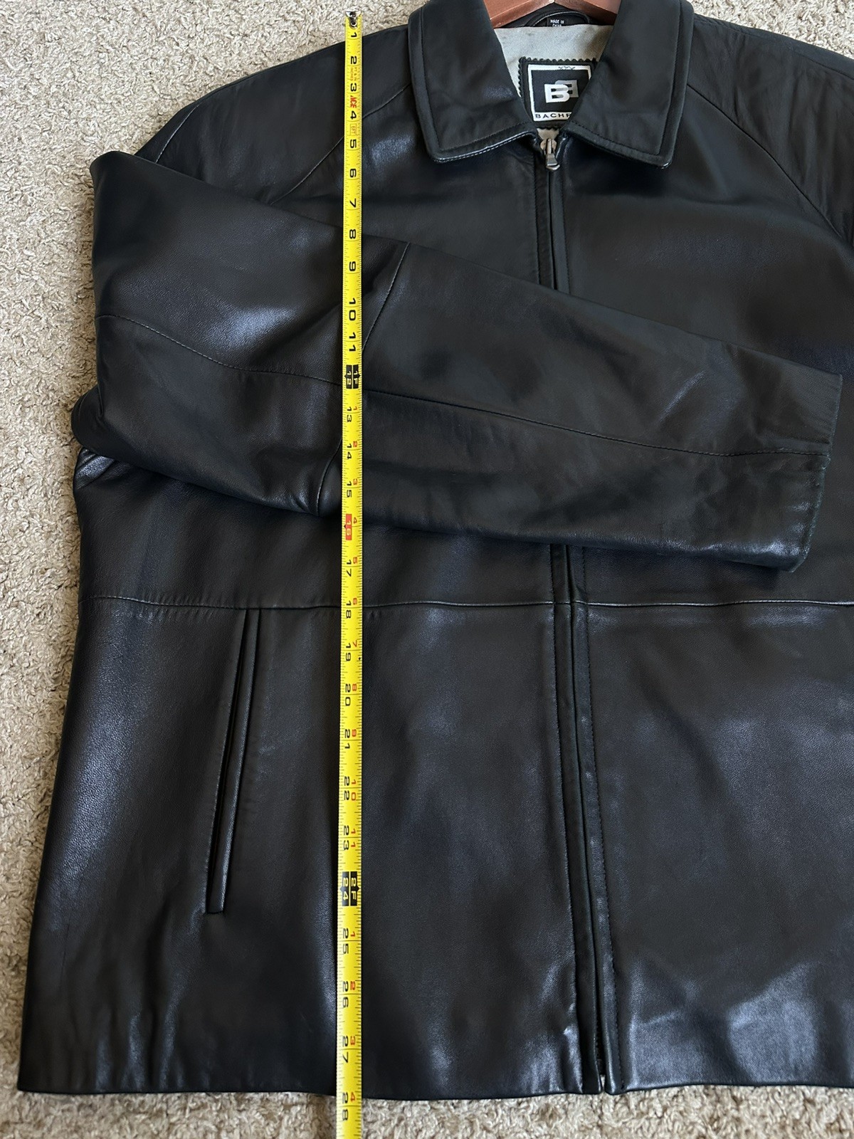 Bachrach Leather Jacket Black Mens XL VERY NICE