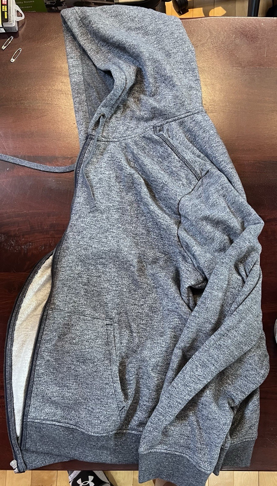 3XL Hoodie Hooded Sweat Jacket Johnston & Murphy Heathered Gray/Blue NEW XXXL