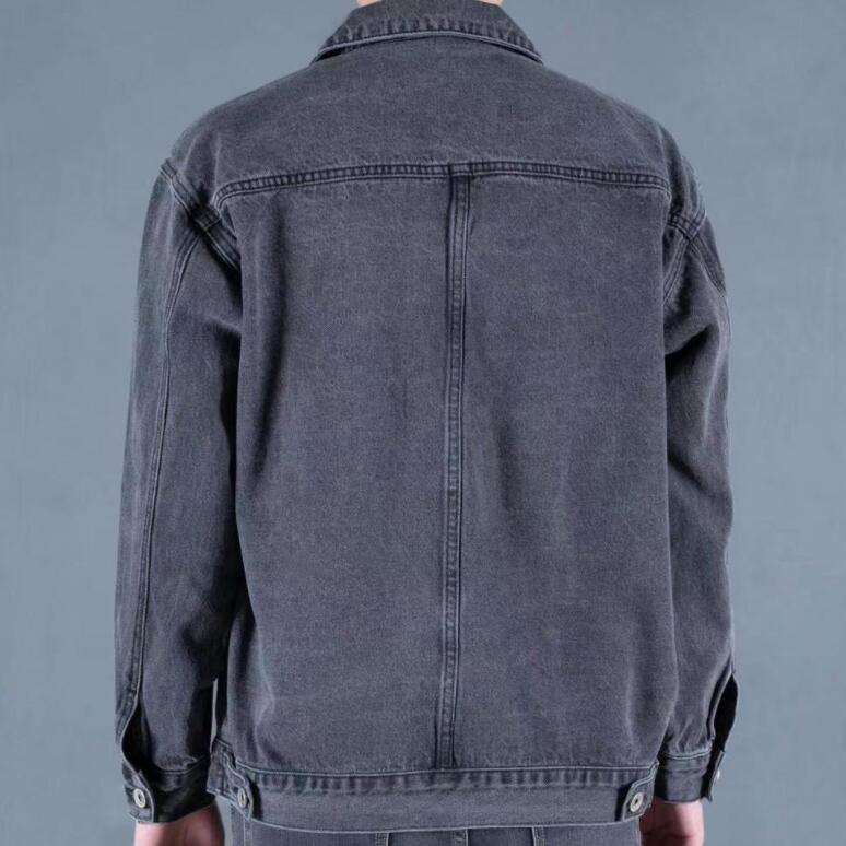 New Spring/ Fall Men’s pocket Jacket Retro Cargo Jean coats Solid Denim Jackets