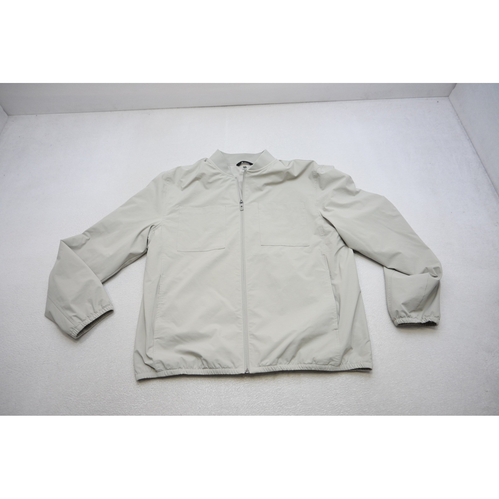 VRST Bomber Jacket Mens Large Grey Stretch Full Zip Lightweight Excellent