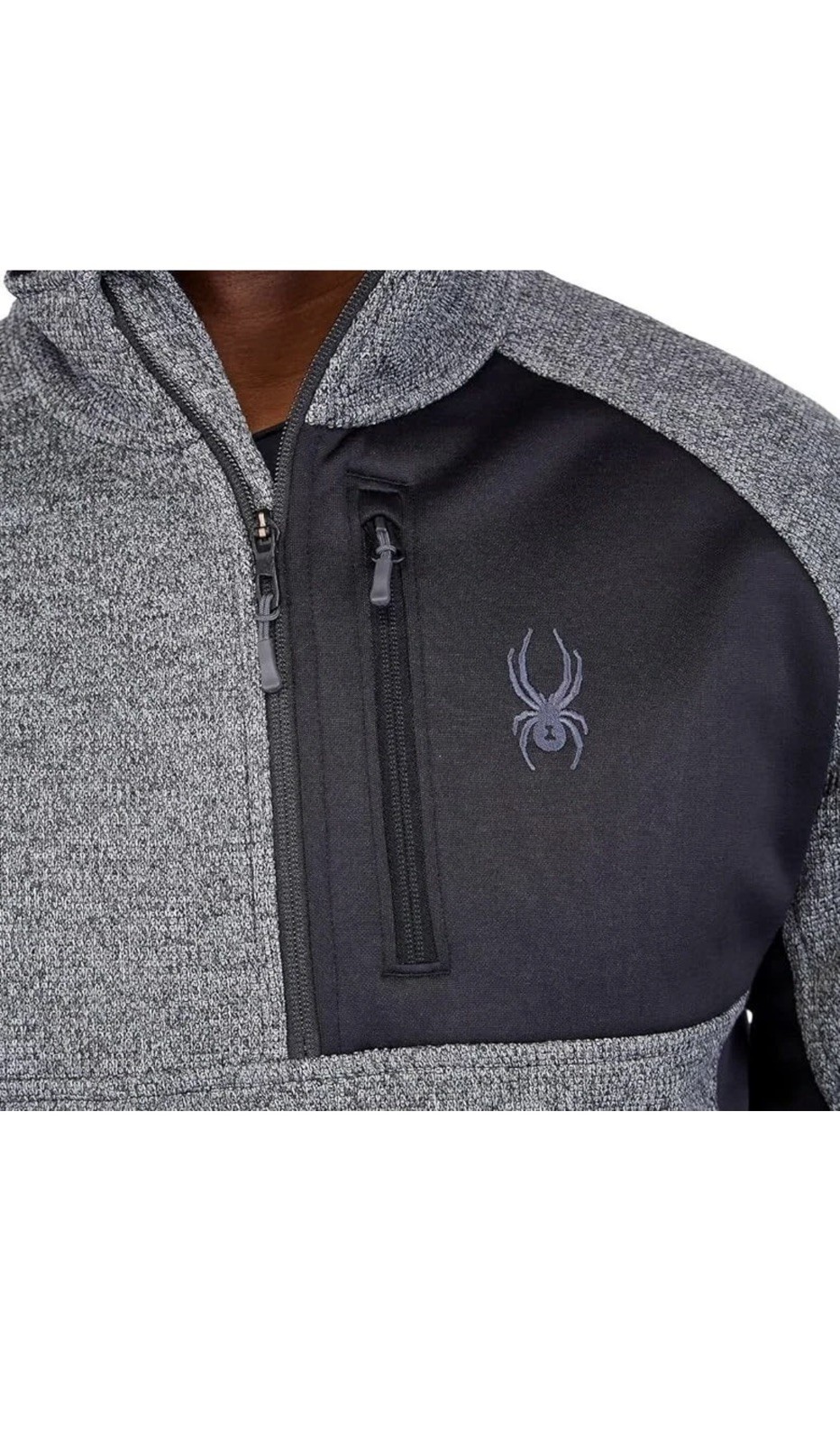 Spyder Men’s Half Zip Sweater Gait Knit Pullover Jacket Large/Gray New With Tag!
